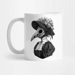 Black and White Gothic Plague Lady Mug